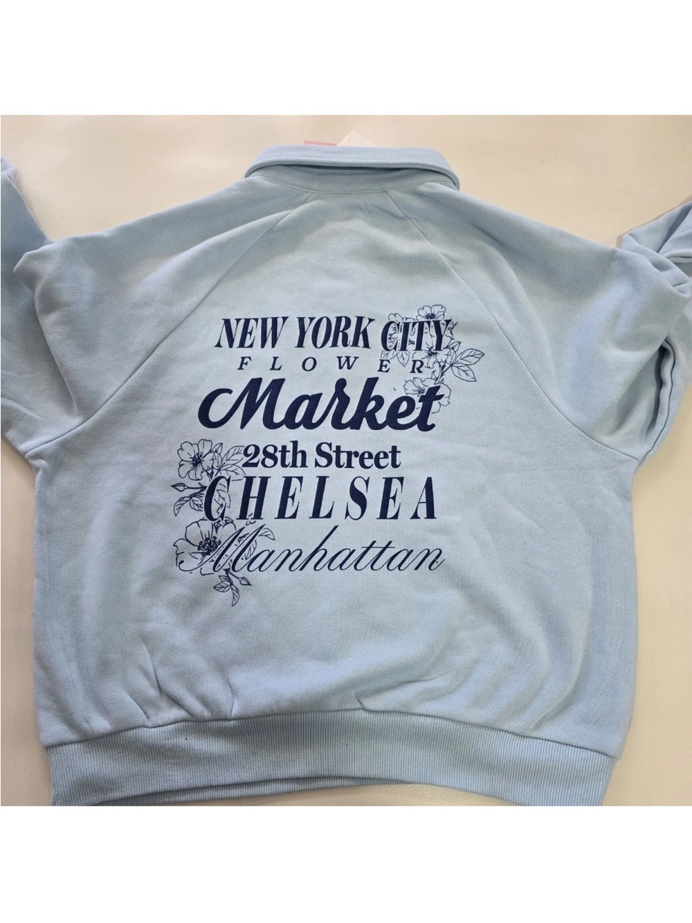 Zoe + Liv NYC Flower Market Button-Front Pullover Sweatshirt | Baby Blue |